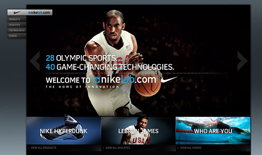 Nike Lab homepage screenshot